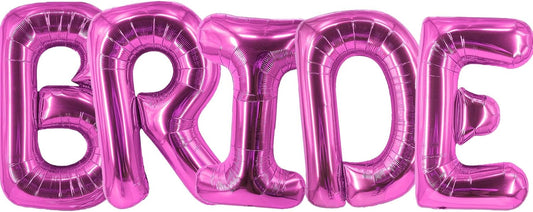 Rose Red Bride Balloons 40 Inch Hot Pink Wedding Letter Balloons for Bachelorette Party Decorations Engagement Party Decoration Wedding Party Supplies Party Balloon Sets-5 Pcs