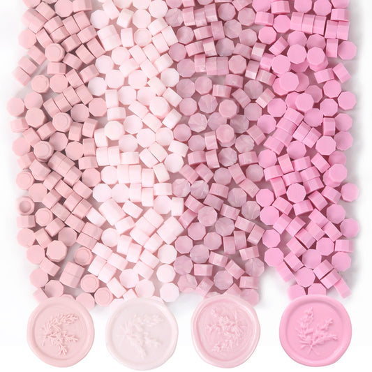 400Pcs Pink Mix WaxSeal Beads, Pale Pink with 3 Colors Wax Seal Kit for Wax Seal Stamp, Decor for Envelope Letter Wedding Invitation(Pink Mix)