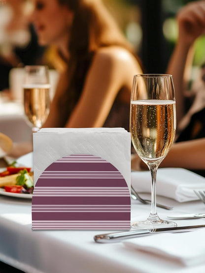 Napkin Holder Pink Plum Stripes Standing Napkin Dispenser Tissue Organizer 1 Pack Horizontal Striped Lines Acrylic Paper Napkin Holders for Table Kitchen Dining Cocktail Party Cafe Bar Bathroom