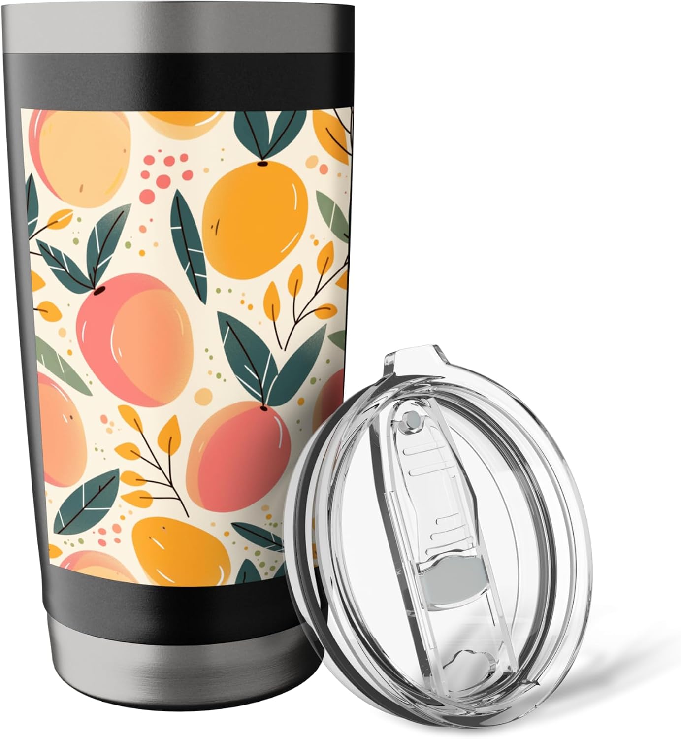 Pattern Art Peach Stainless Steel Insulated Tumbler