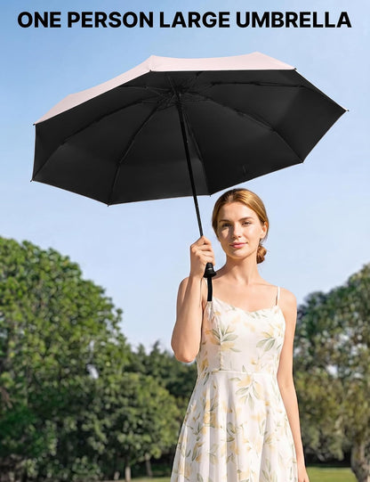G4Free 46 Inch Mini Travel Umbrella, Compact Lightweight Sun Umbrella, Extendable Built-in Handle, UPF 50+ UV Protection, Manual Open, Pocket Size for Backpack & Purse