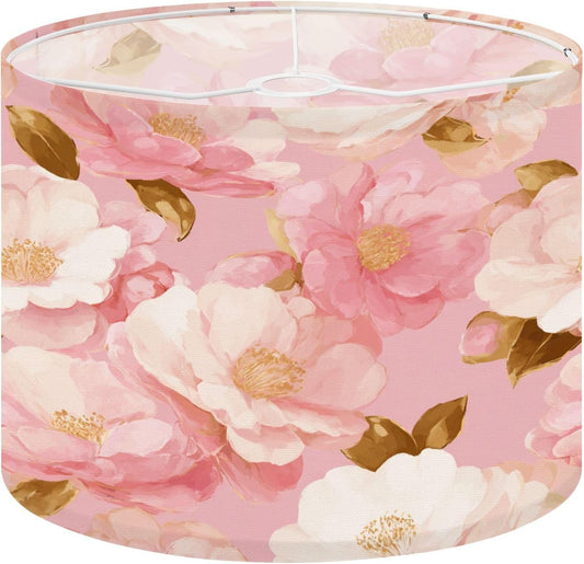 Lamp Shades Pink Peony Flowers Soft Pastel Blossoms vintage, 13" x 10" Lampshade Replacement Lamp Cover for Table & Floor Lamps Easy Assembly Decor for Bedroom Livingroom Gift for Mom Women