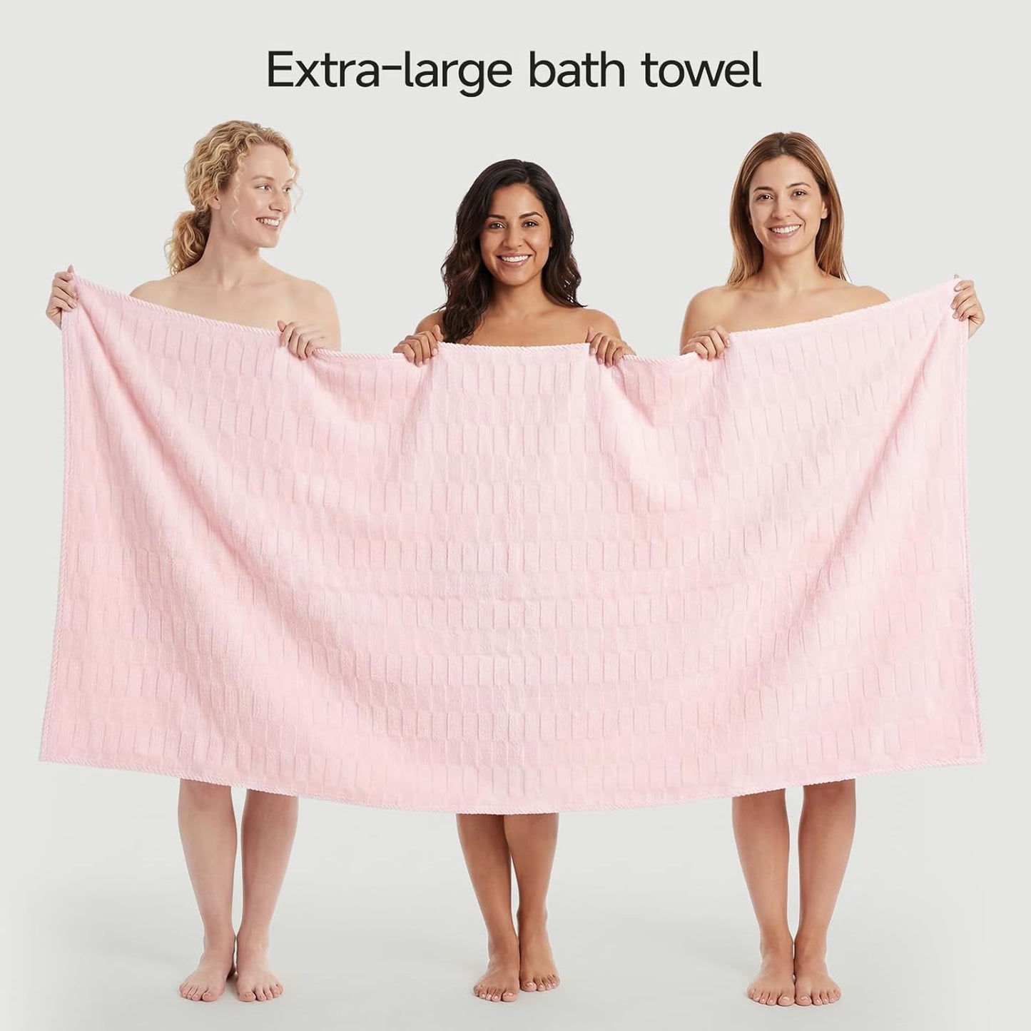 REDKISS Extra Large Bath Towel Set 6-Pack, 2 Bath Sheets(40"x80"), 2 Hand, 2 Washcloths, 670 GSM, Ultra Absorbent & Quick-Dry, Super Soft Pink Towels for Bathroom Hotel Spa Gym