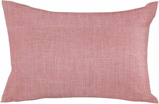 Vintage Peach Pink Pillowcase Standard Size 20x26,Farmhouse Retro Solid Color Linen Texture Reversible Throw Pillow Cover Cushion Case with Zipper for Sofa Couch Bed Living Room,Pillow Sham Protectors