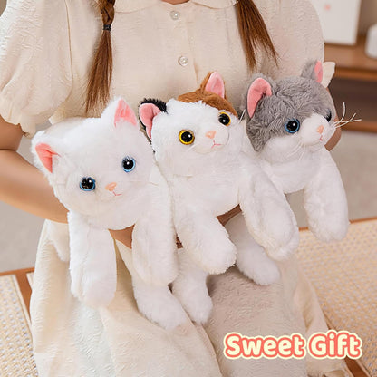 PEACH CAT Cat Plush Cute Kitten Stuffed Animal Soft Plushies Toy Pillow Gifts for Kids Grey 17.7"