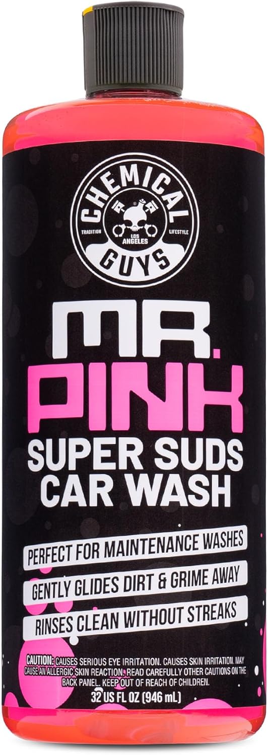 Chemical Guys Mr. Pink Foaming Car Wash Soap (Works with Foam Cannons, Foam Guns or Bucket Washes) Safe for Cars, Trucks, Motorcycles, RVs and More, Candy Scent, Extra Large Size 32 fl oz - CWS_402_32