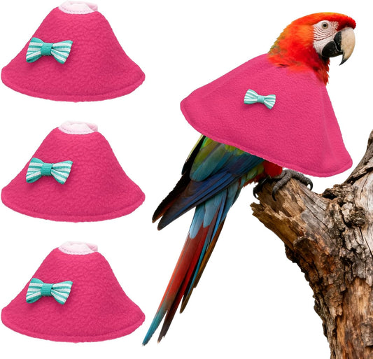 Bird Collars, Bird Cone Collar Protective Recovery Cones, Soft Adjustable Anti-Bite Feather Neck Protector (Pink, S, 3 Pcs), Intended for Budgie/Cockatiel/Lovebirds