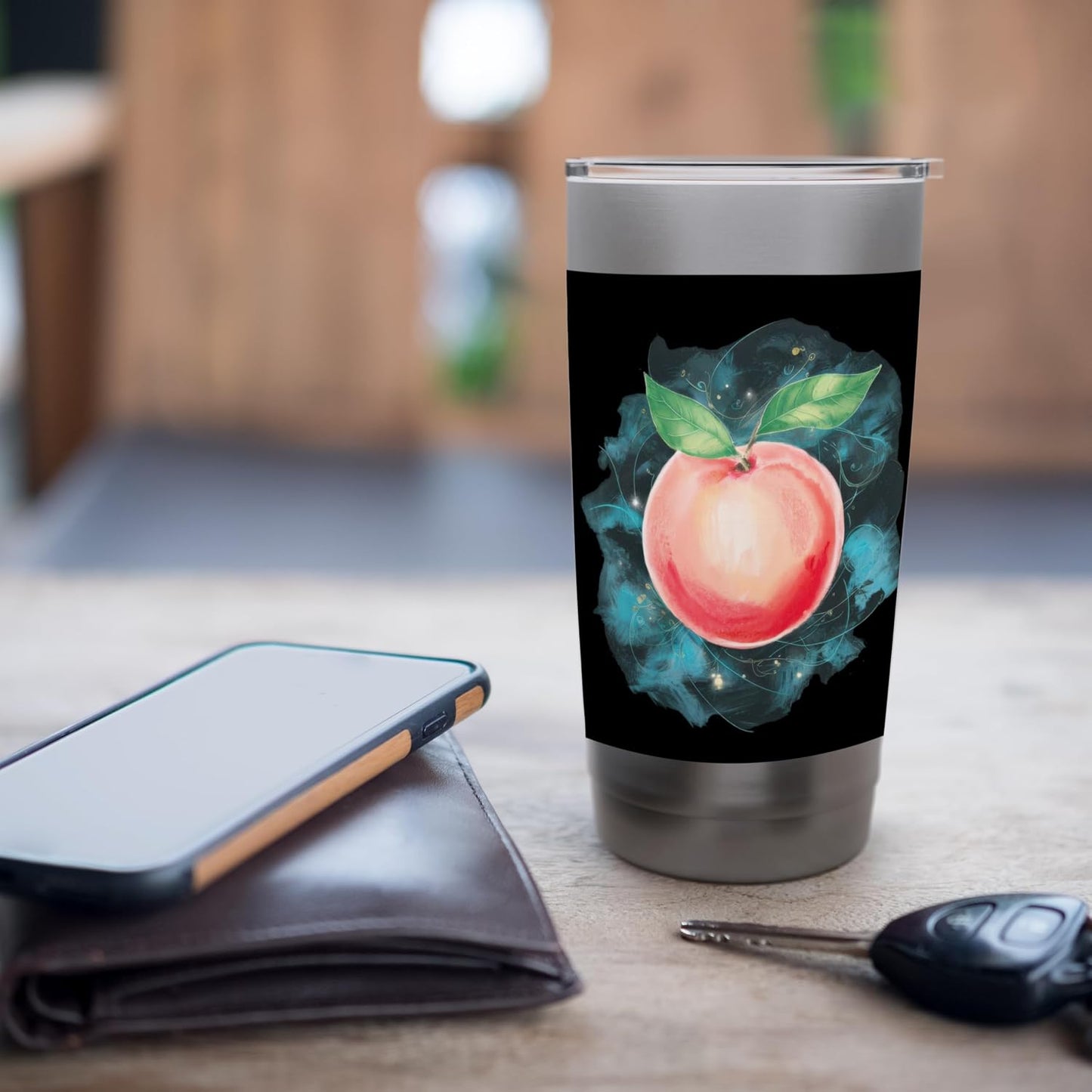 Peach in strong water colors Stainless Steel Insulated Tumbler