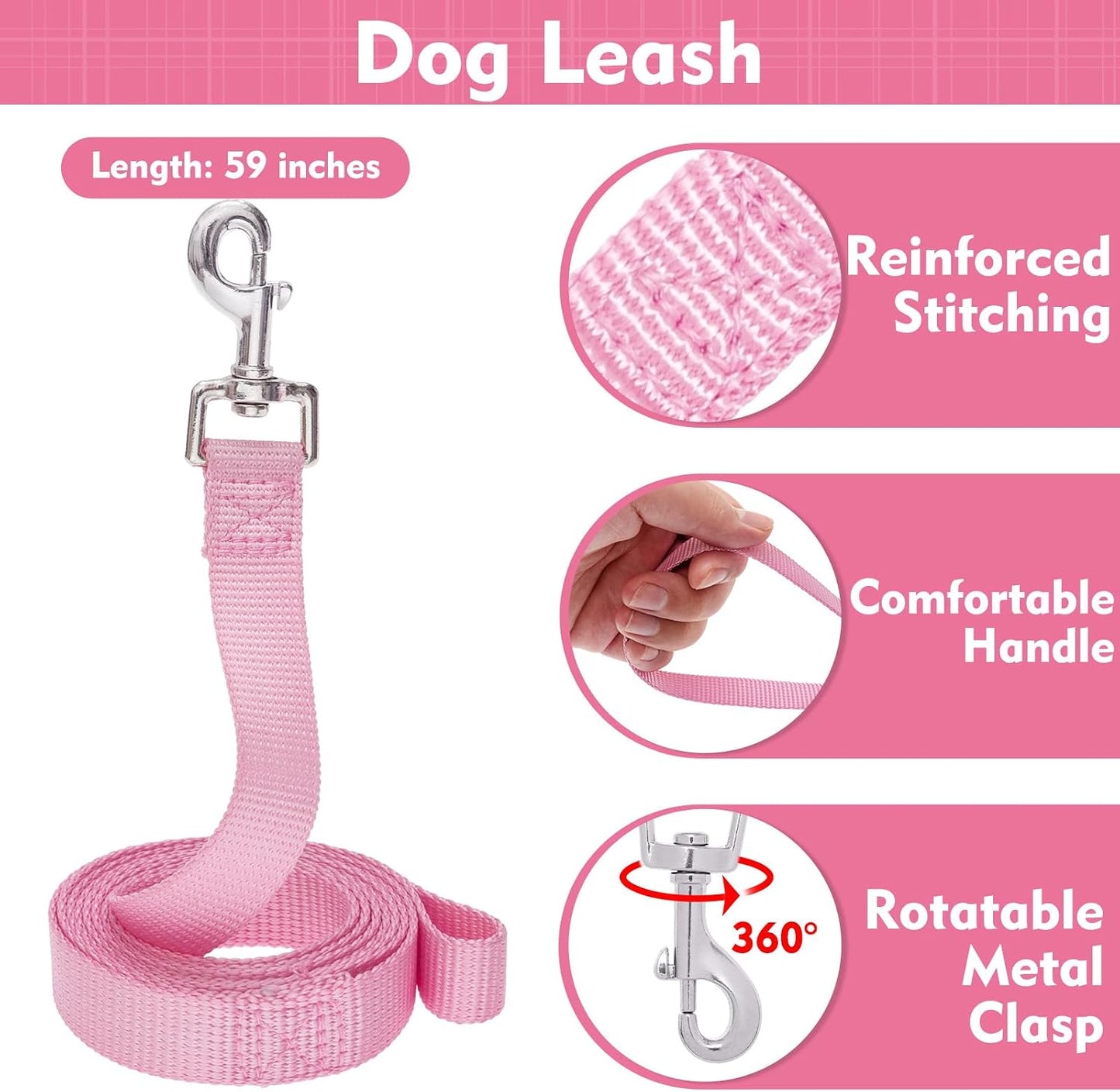 EXPAWLORER Cute Dog Harness and Leash Set - Pink Girl Dog Harness Checkered Step-in Design, Easy Adjustable No-Choke Lightweight Breathable Vest for Puppy Small Dogs Cats Outdoor Walking, X-Small