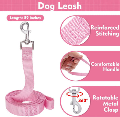 EXPAWLORER Cute Dog Harness and Leash Set - Pink Girl Dog Harness Checkered Step-in Design, Easy Adjustable No-Choke Lightweight Breathable Vest for Puppy Small Dogs Cats Outdoor Walking, X-Small