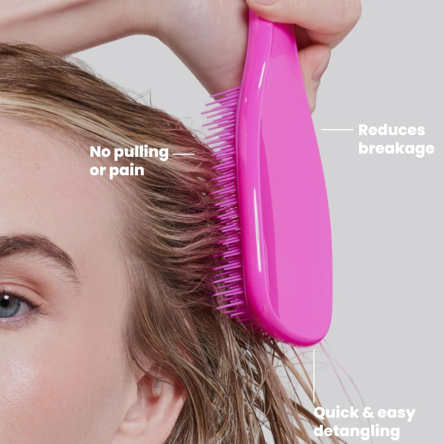 Tangle Teezer Fine Ultimate Detangler Brush, Dry & Wet Hair Brush to Detangle & Reduce Breakage for Fine Hair Types, Runway Pink