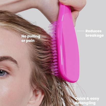 Tangle Teezer Fine Ultimate Detangler Brush, Dry & Wet Hair Brush to Detangle & Reduce Breakage for Fine Hair Types, Runway Pink