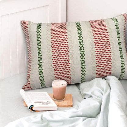 Pink Sage Green Pillow Covers 18x18 Inch 2 Pcs Boho Preppy Polka Dots Striped Decor Throw Pillows Modern Geometric Outdoor Farmhouse Decoration Pillowcase Linen Cushion Cover for Couch Sofa