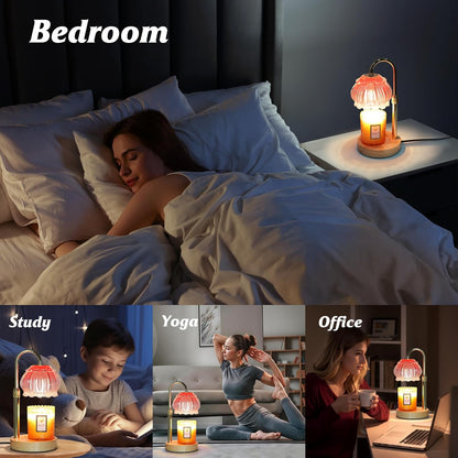 HAIDOLIANG Candle Warmer Lamp with Timer - Adjustable Height and Stepless Dimmable, Birthday Gifts for Women/Mom, Flower - Unique Teacher Appreciation Gifts (Pink)
