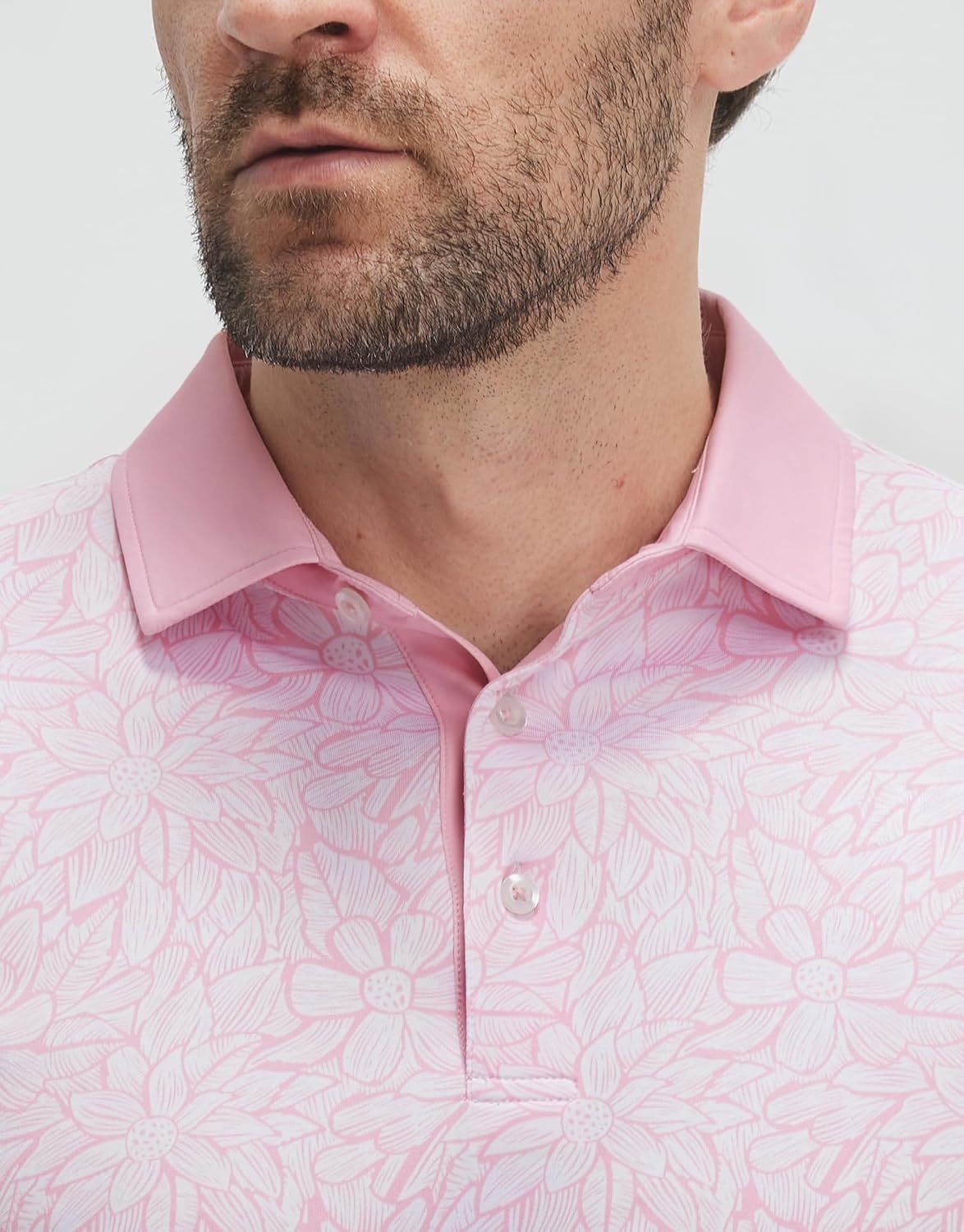 M MAELREG Golf Shirts for Men Short Sleeve Print Patterns Moisture Wicking Performance Lightweight Collared Mens Polo Shirts