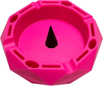 Portable Silicone Ashtray For Smoker Cigarette Accessories Heat Resistant (Pink Red)