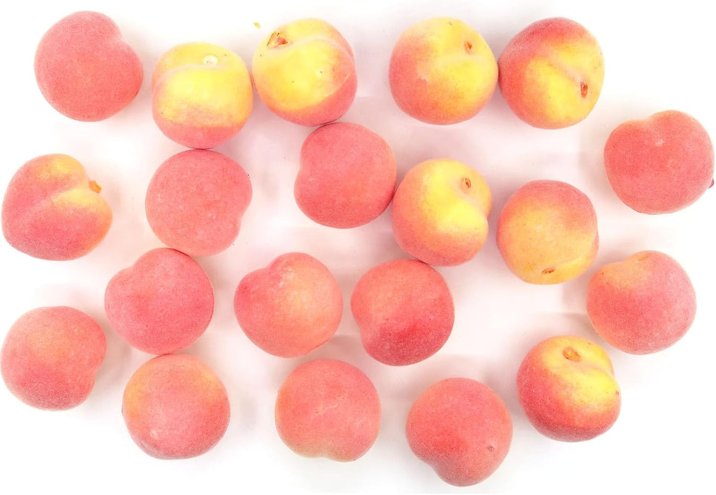 20Pcs Fake Artificial Fruit Small Lifelike Artificial Faux Peach Party Decor Ornament, Simulation Display Foam Realistic Peach Model for Home Kitchen Themed Tabletop Decor Photography Props