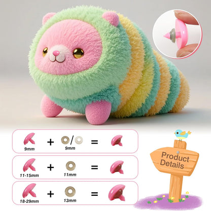 TOAOB 114pcs Pink Safety Noses for Amigurumis Plastic Animals Safety Noses with Washers 9mm 11mm 15mm 18mm 20mm 23mm 26mm 29mm Doll Crochet Noses for Craft Doll Plush Animals Accessories