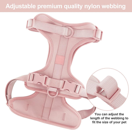 Wisedog No Pull Lightweight Dog Harness: Adjustable Breathable Pet Vest Harness with Soft & Comfortable Cushion for Small Medium Large Dogs (Medium, Gossamer Pink)