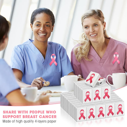 Fullhawl 36 Packs Breast Cancer Awareness Pocket Tissues Pink Ribbon Travel Facial Tissue Bulk Mini Type Pocket Tissues for Breast Cancer Charity Event Survivor Campaign Party Supplies Souvenir Gift