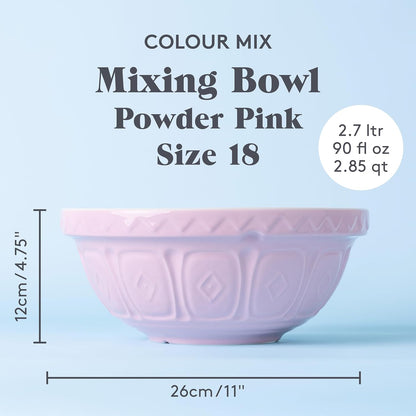 Mason Cash | Color Mix S18 Powder Pink Mixing Bowl - 2.85 Quart