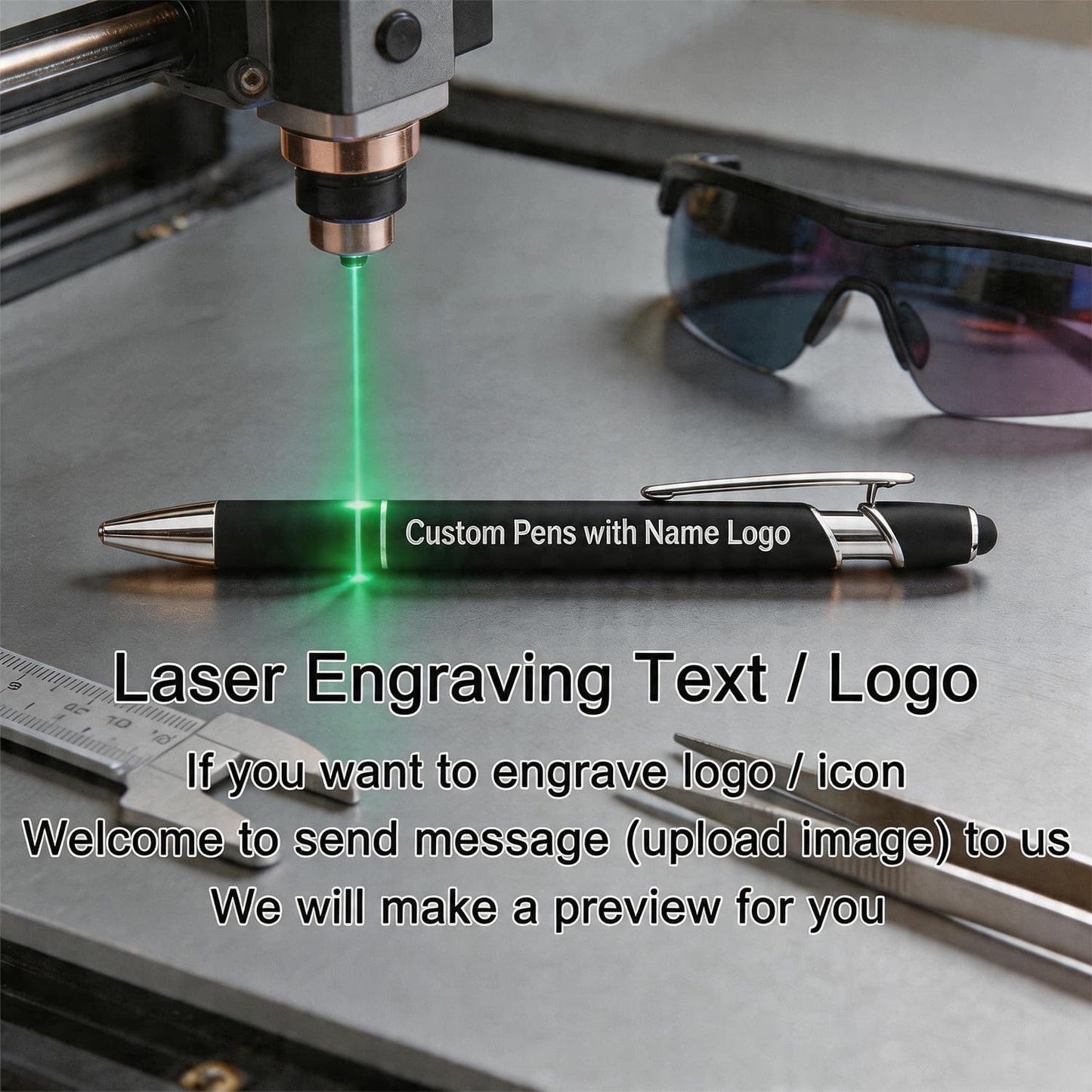 Personalized Pens with Name Text Logo Custom Ballpoint Pen for Business Office Events with Stylus for Touchscreen 50 Pcs Peach