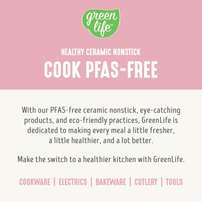 GreenLife Non Stick Fry Pan Set (7" & 10"), Non-Toxic PFAS-Free Ceramic Skillets, Dishwasher & Oven Safe, Egg Omelet Frying Pans, Stay- Cool Handles, Kitchen Home Cooking Essentials, Pink