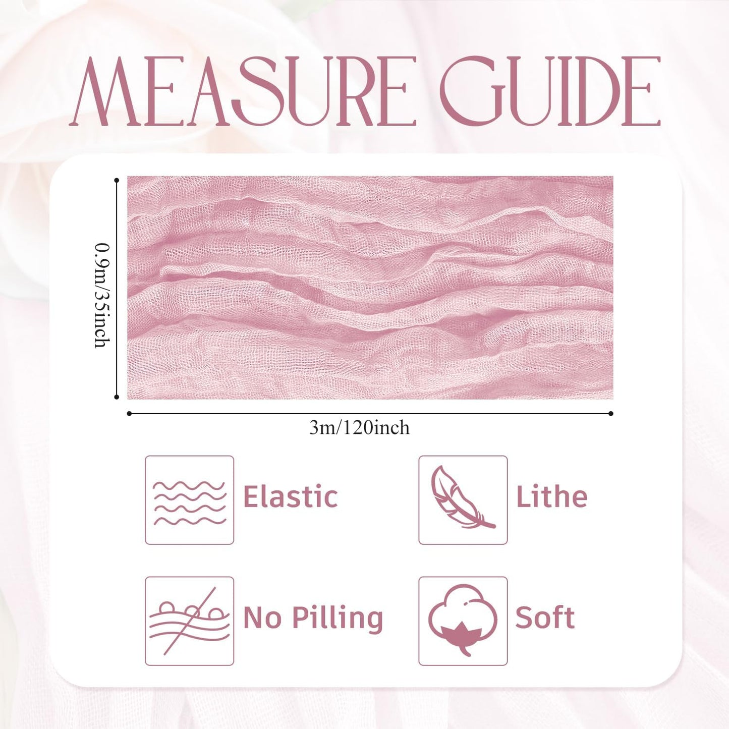 Wokceer Pink Cheesecloth Table Runner Spring 10FT Blushing Pink Boho Gauze Table Runner Easter for Party Wedding Sheer Runners for Baby Bridal Shower
