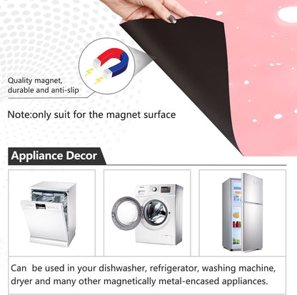 Christmas Dishwasher Magnet Cover for Washers Fridge Christmas Lights Pattern Pink Panel Decal Cover Washing Machine Cabinet Reusable Dishwasher Door Covers Decorative-23 W x 26" H Inch