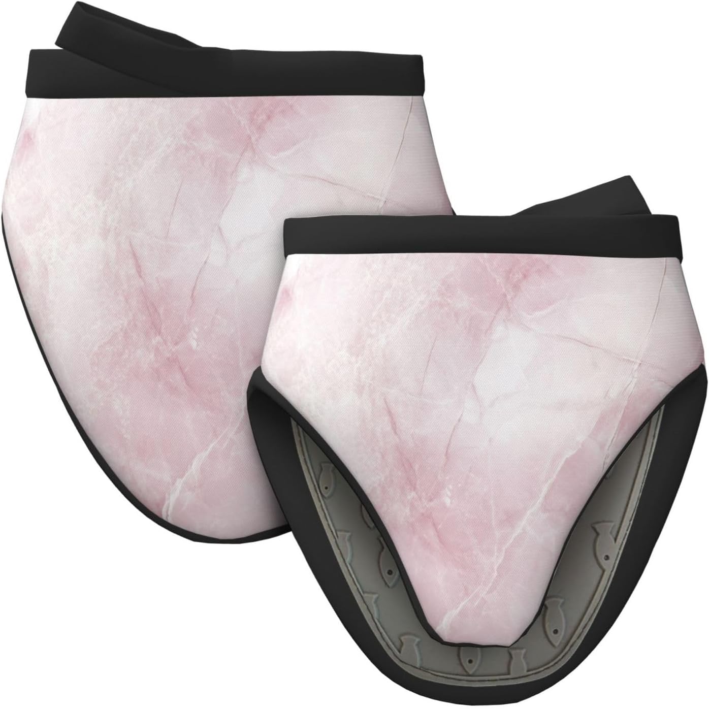 Mini Oven Mitts Light Pink Marble Abstract 2-Pack Set Silicone Grip Kitchen Gloves Heat Resistant 5.9”x5.9” Hanging Loop Mittens for Cooking Baking BBQ Oven Mitt