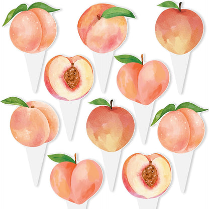 Peach Cupcake Toppers Birthday Party Decorations 48PCS Peach Cupcake Picks Sweet Peaches Fruits Cake Decor for One Sweet Summer Baby Shower Supplies