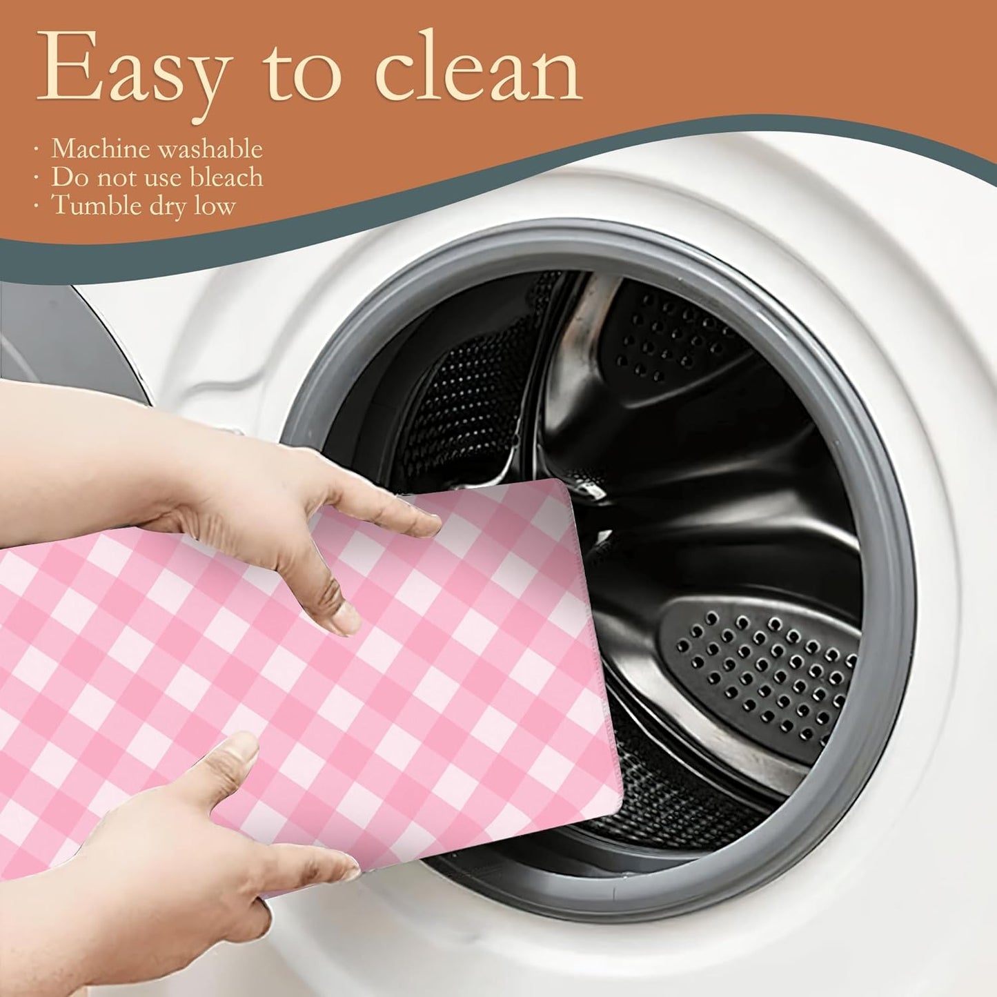 Pink White Checkered Dish Drying Mats 18x24 Inch, Dish Pad Drying Rack Mat for Kitchen Counter Ultra Absorbent Microfiber Dishware Coffee Maker Bar Countertop Decor