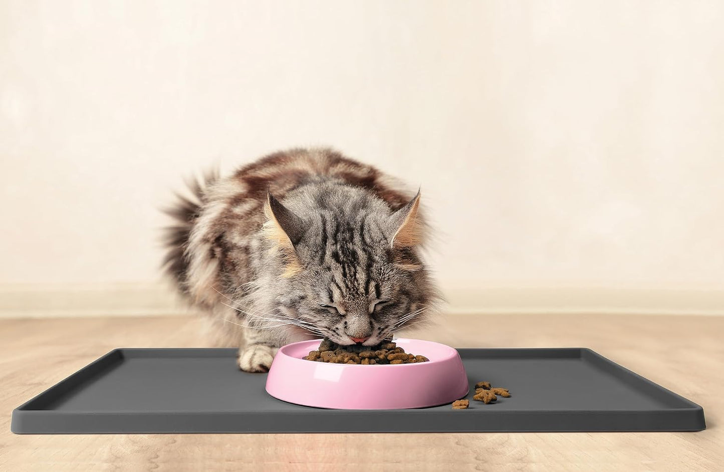CatGuru Cat Bowls, Whisker Friendly Food Bowl for Indoor Cats, Reliefs Whisker Fatigue, Wide Kitten Dish, Non Slip Pet Dishes, Shallow Pet Plates (Pink, (Pack of 2))