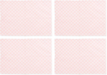 MACKENZIE-CHILDS Set of 4 Cotton Placemats, Decorative Table Mats, Pink Check