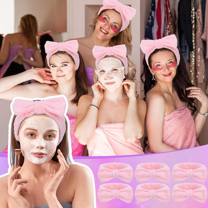 Tegeme 24 Pcs Pink Spa Sleepover Party Supplies 6 Fuzzy Throw Blanket 6 Coral Fleece Headband 6 Eye Mask Covers 6 Gift Bags for Galentines Slumber Sleepover Spa Party Gift(Pink)