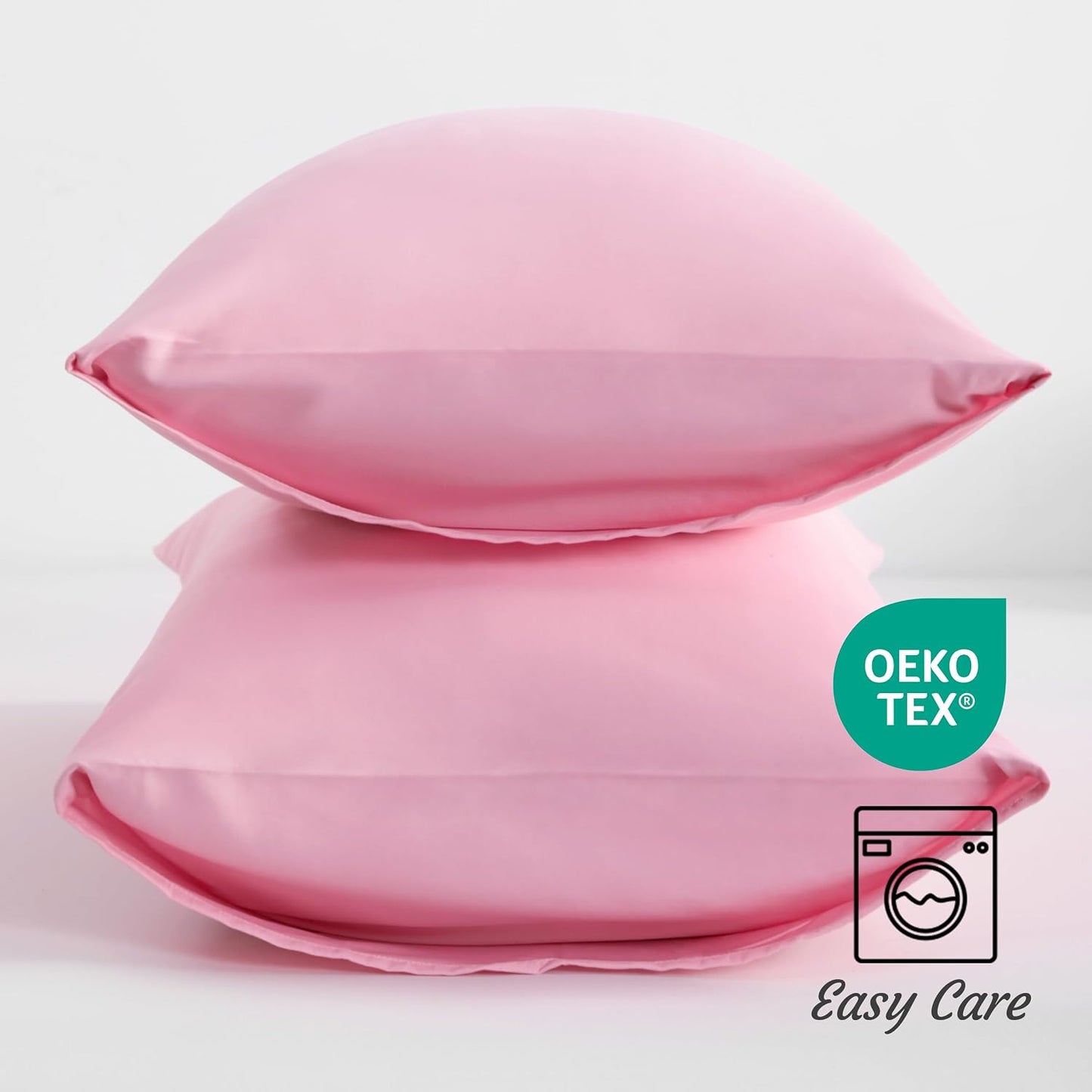 NTBAY Standard Pillow Cases Set of 2, 2 Pack Brushed Microfiber 20x26 Pillow Cases, Soft, Wrinkle, Fade, Stain Resistant Pink Pillow Cases with Envelope Closure, 20x26 Inches, Pink