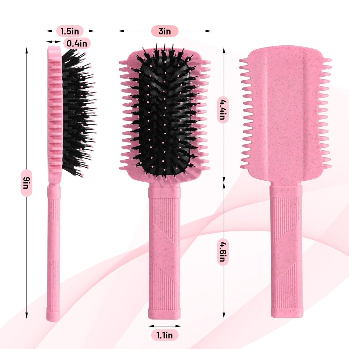 Auhrjomra Curl Defining Brush Pink, Volume Curly Hair Brush for Effortlessly Detangling Shaping and Styling Women's Curls, Waves & Coils, Curly Hair Products, Reduce Frizz