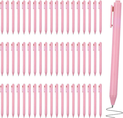 JIEYAO 60 Pcs Ballpoint Pens Bulk, 1.0 mm Retractable Rollerball Pen, Cute Pink Click Medium Point Pens Aesthetic for Office Teacher Student Baby Shower (Pink)