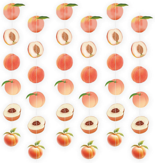 6 Packs Peach Hanging Decorations Garlands Cute Juicy Peach Baby Shower 2nd Birthday Fruit Birthday Party Decor Favors Supplies Paper Hanging Cutouts Banner
