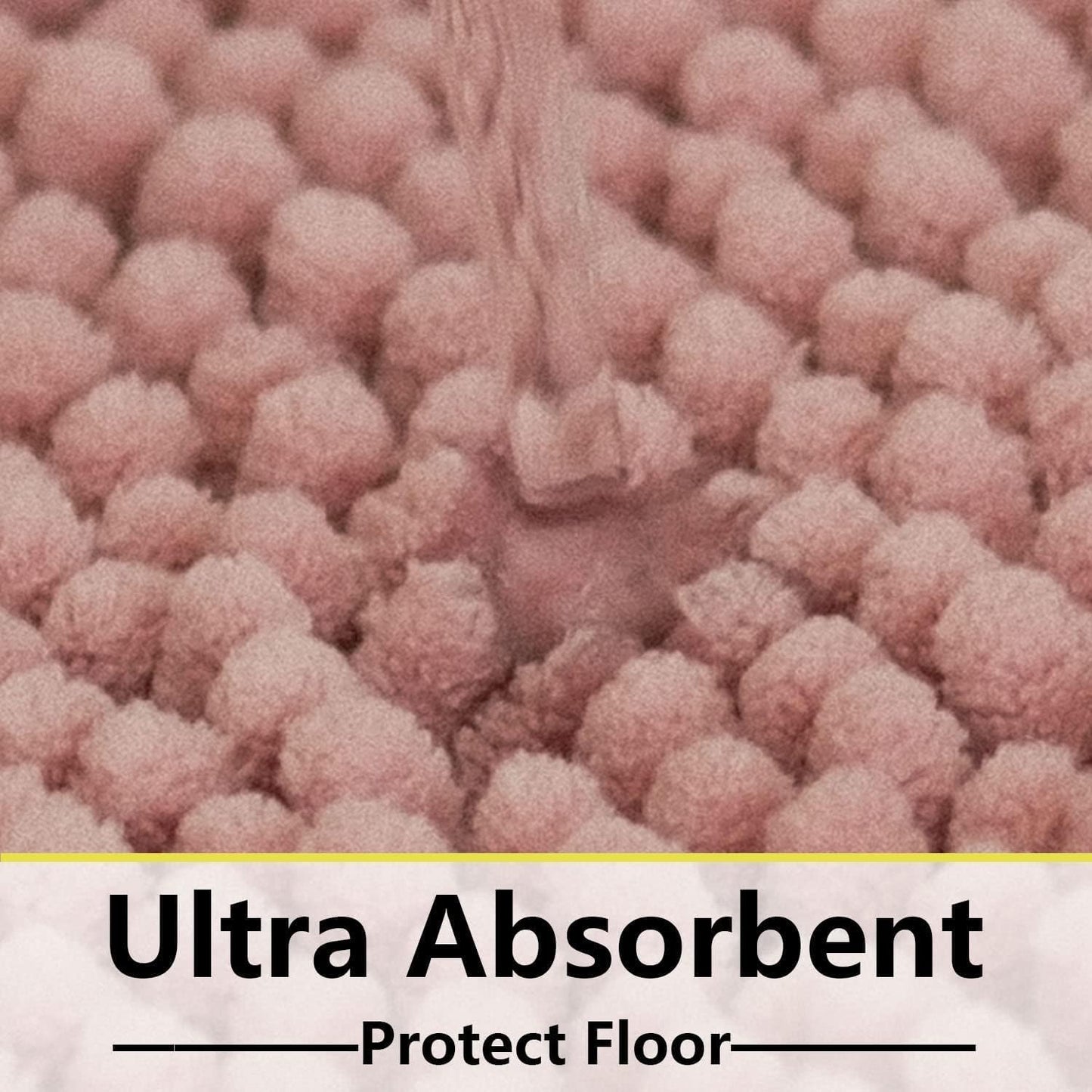 BOANKODU Toilet Rugs U-Shaped,20"x 20"Super Absorbent Chenille Bathroom Rugs and Strong PVC Non-Slip Backing for Toilets Rug Set,Machine Washable,Bath Mats for Bathrooms,Deep Pink
