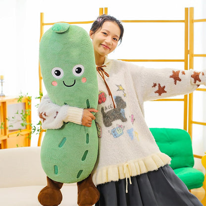 PEACH CAT Pickle Stuffed Animal 33" Cute Cucumber Plush Pillow Soft Plant Plushies Toys Gifts for Kids Green