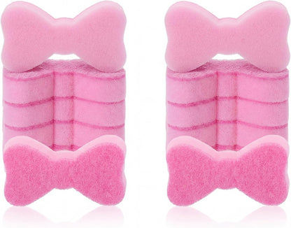 Tioncy 12 Pack Pink Bow Sponges Bulk Preppy Dual Sided Scrubber Cute Pink Bow Sponges Reuseble Non Scratch Dishwashing Kitchen Cleaning Accessories for Cookware Pot Boiler Pan Household