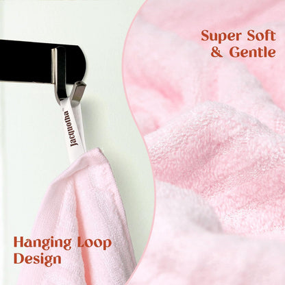 Jacquotha Pink Washcloths 4 Pack (Floral Embroidered), Soft Wash Cloths for Face, Body, Showering, Spa & Bathroom Decor, 13” x 13"