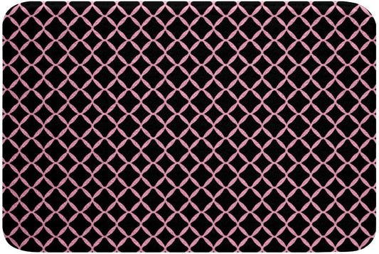 jejeloiu Pink Stripes Bathroom Rugs Abstract Geometric Bath Mats Modern Striped Art Bathroom Accessories Floor Doormats 16"x24" Soft Microfiber