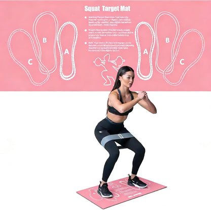 Squat Mat With Foot Position (32 * 14in) - Anti Slip Training Mat, Perfect for Leg & Abdominal Exercises, Squat Pads Activate Muscles, Prevent Injuries, Lightweight Portable for Home Gym