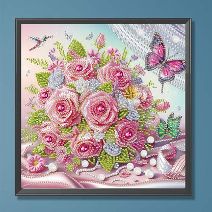 LAKEQUILL 5D DIY Partial Special Shaped Drill Art Painting Kit Flower Decor 30x30cm (AT615)