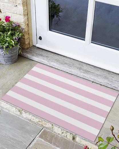 YOKOU Doormat Bath Rugs,Modern Striped Lines Floor Mats Non Slip Quick Water Absorption Low-Profile Door Rugs for Bathroom Bedroom,16x24in Geometric Line Striped