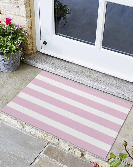 YOKOU Doormat Bath Rugs,Modern Striped Lines Floor Mats Non Slip Quick Water Absorption Low-Profile Door Rugs for Bathroom Bedroom,16x24in Geometric Line Striped