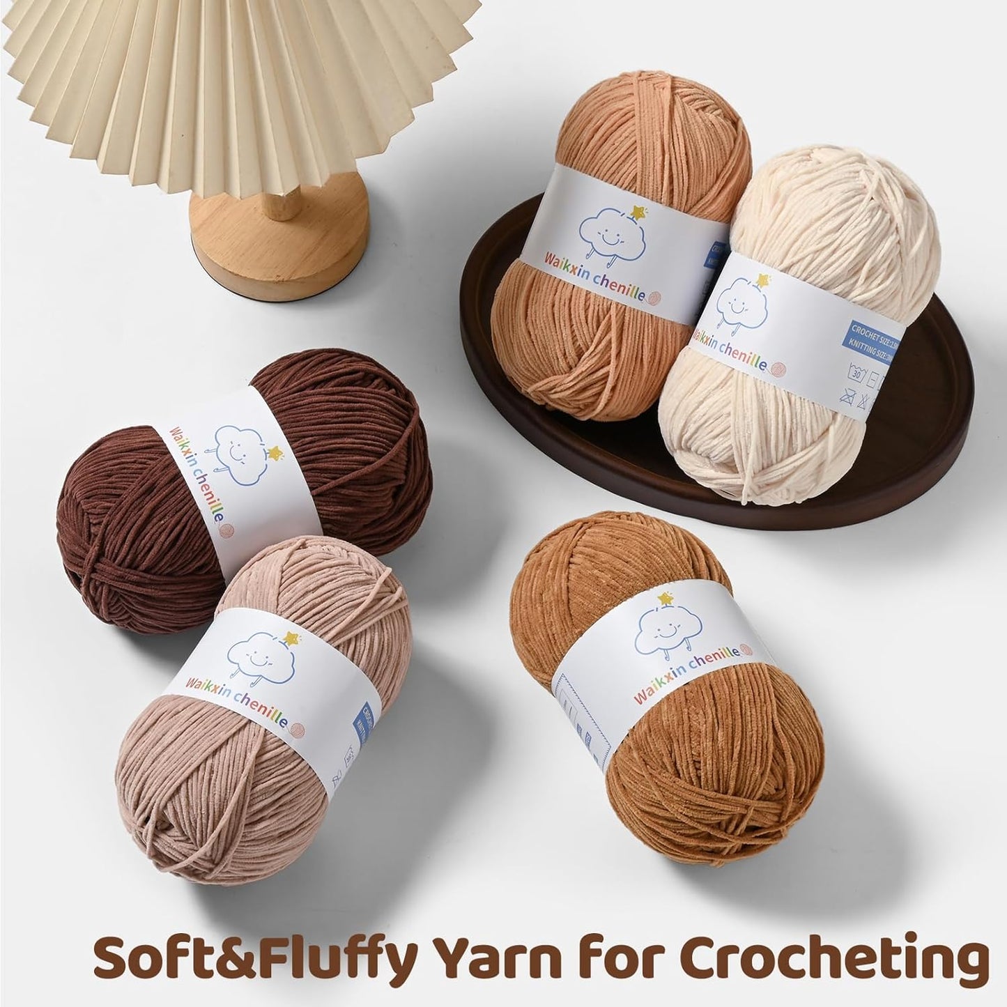 Fluffy Chenille Yarn for Crocheting, Baby Yarn for Crocheting Soft, 4 Pack of 100g/3.52oz Velvet Amigurumi Yarn, Fingering Weight Yarns for Crocheting Baby Blankets、DIY Craft.(4 Pink)