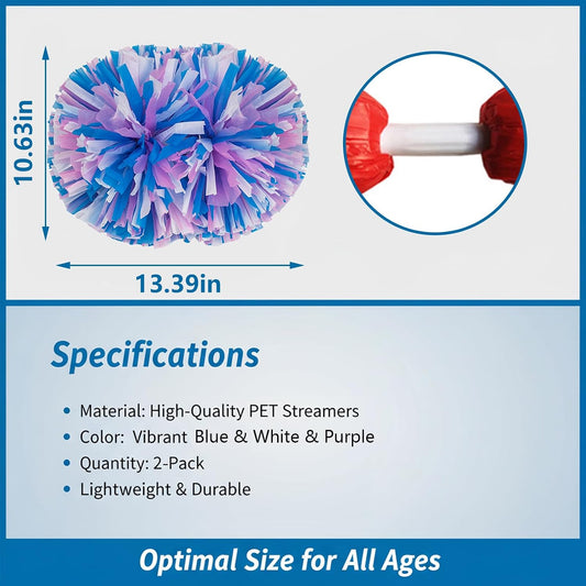 2 PCS Cheerleading Pom Poms for Spirit Sports Stage Performance Celebration Sport Events Club Dance Party